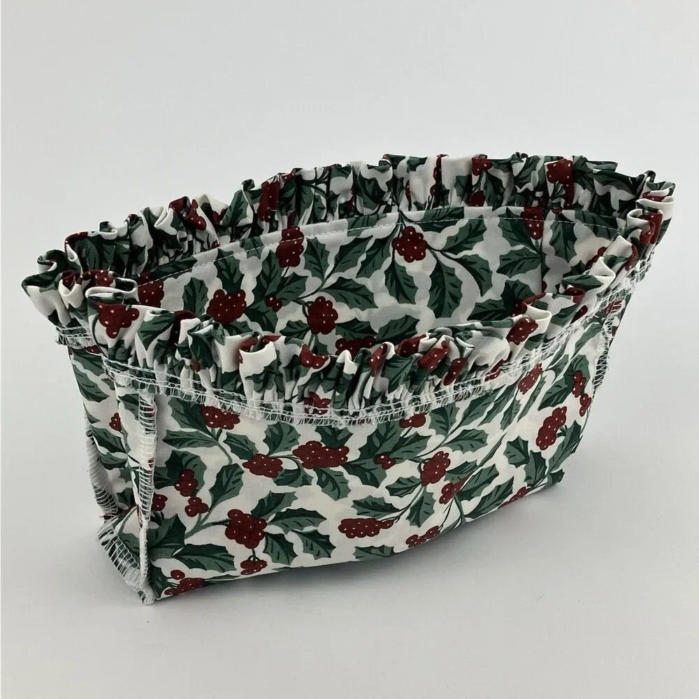 Longaberger Candle Basket Liner Traditional Holly | 8x3x5